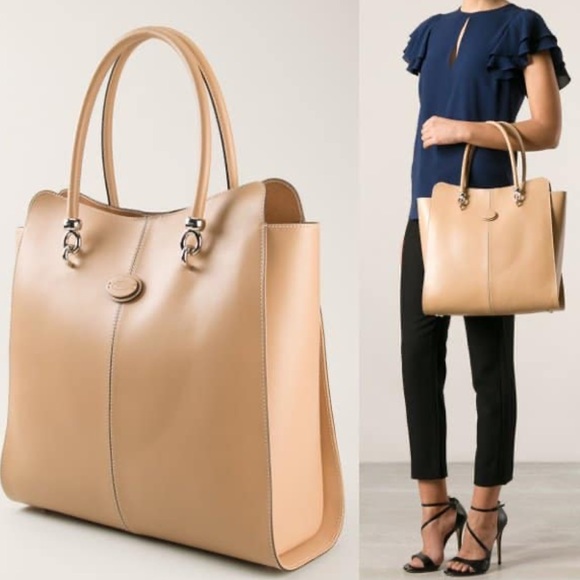 Tod's “Alo Sella” Vachetta (Tan) Large Shopping Tote Bag - Picture 2 of 16